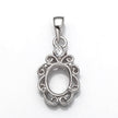 Swirls Pendant with Oval Mounting and Bail in Sterling Silver for 7x9mm Stones