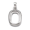 Rectangular Pendant with Rectangular Bezel Mounting and Bail in Sterling Silver 10x14mm