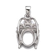 Beetle Pendant with Oval Setting in Sterling Silver 6x8mm