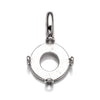 Round Pendant with Flat Back Round Bezel Mounting in Sterling Silver 12mm