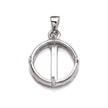 Round Pendant with Flat Back Round Mounting and Bail in Sterling Silver 13mm