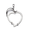 Heart Pendant with Heart Mounting and Bail in Sterling Silver 25x25mm