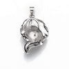 Leaf Pendant with Leaf Peg Bezel Mounting and Bail in Sterling Silver 5mm