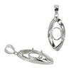 Decorated Oval Pendant in Sterling Silver for 6x8mm Oval Stones