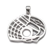 Unique Shape Pendant with Round Bezel Mounting and Bail in Sterling Silver 6mm