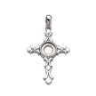 Cross Pendant with Round Bezel Mounting and Bail in Sterling Silver 6mm