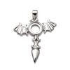 Bat Pendant with Round Bezel Mounting and Bail in Sterling Silver 6mm