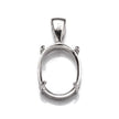 Oval Pendant with Oval Mounting and Bail in Sterling Silver 12x16mm