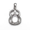 Pendant with Oval Mounting and Bail in Sterling Silver 8x10mm