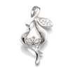 Pendant with Cubic Zirconia Inlays and Cup and Peg Mounting in Sterling Silver 5mm