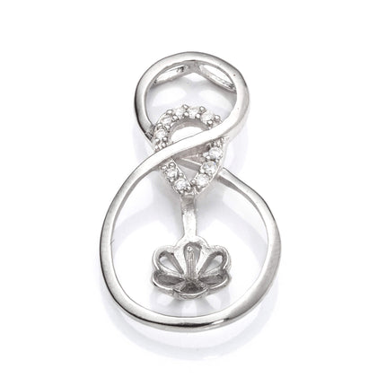 Figure 8 Pendant with Cubic Zirconia Inlays and Cup and Peg Mounting in Sterling Silver 7mm