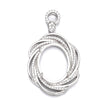 Pendant with Cubic Zirconia Inlays and Oval Mounting and Bail in Sterling Silver 15x20mm