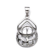 Pear Pendant with Cup and Peg Mounting and Bail in Sterling Silver 7mm