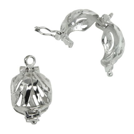 Hinged Cage Pendant in Sterling Silver for 6mm Stones