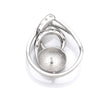 Pendant with Cubic Zirconia Inlays and Cup and Peg Mounting in Sterling Silver 9mm