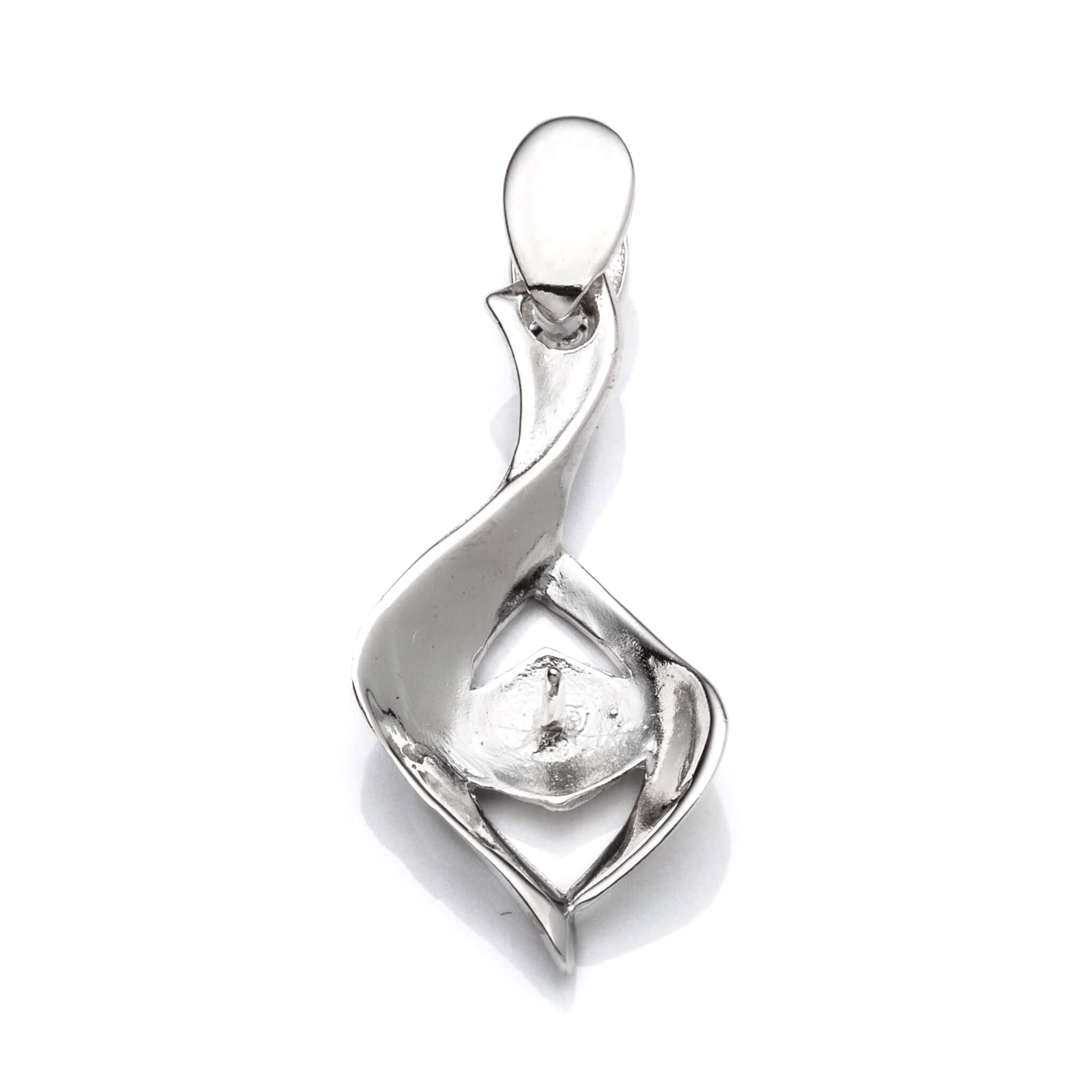 Pendant with Cup and Peg Mounting and Bail in Sterling Silver 5mm