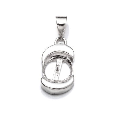 Pendant with Cup and Peg Mounting and Bail in Sterling Silver 7mm