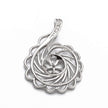 Pendant with Cubic Zirconia Inlays and Cup and Peg Mounting in Sterling Silver 7mm