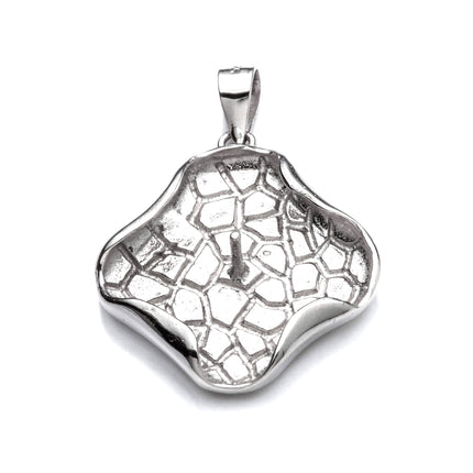 Pendant with Peg Mounting and Bail in Sterling Silver 11mm