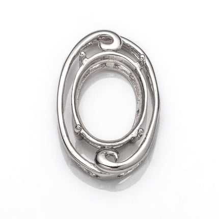 Swirls Pendant with Oval Mounting in Sterling Silver 11x15mm
