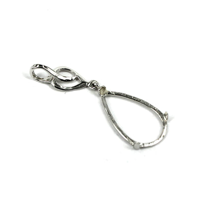 Pendant with Pear Shape Mounting and Bail in Sterling Silver 11x17mm