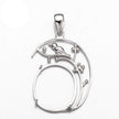 Bird Pendant with Oval Setting and Loop and Bail in Sterling Silver 14x19mm