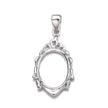 Pendant with Oval Mounting and Bail in Sterling Silver 12x17mm