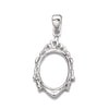 Pendant with Oval Mounting and Bail in Sterling Silver 12x17mm