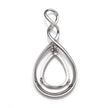 Pear Pendant with Pear Shape Mounting in Sterling Silver for 9x13mm Stones