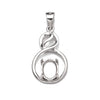 Figure 8 Pendant with Oval Mounting and Bail in Sterling Silver 6x8mm