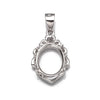 Pendant with Oval Mounting and Bail in Sterling Silver 9x11mm