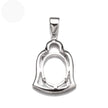 Bell Pendant with Oval Mounting and Bail in Sterling Silver 10x14mm