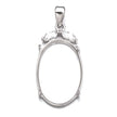 Oval Pendant with Cubic Zirconia Inlays and Oval Mounting and Bail in Sterling Silver 16x24mm