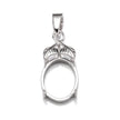 Oval Pendant with Oval Mounting and Bail in Sterling Silver 8x10mm