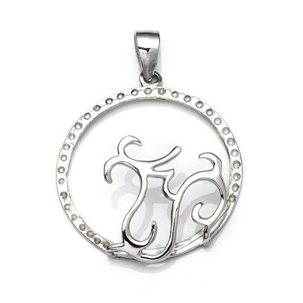 Pendant with Round Bezel Mounting and Bail in Sterling Silver 25mm