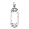 Rectangular Pendant with Rectangular Bezel Mounting and Bail in Sterling Silver 10x20mm