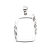 Rectangular Pendant with Rectangular Mounting and Bail in Sterling Silver 17x23mm