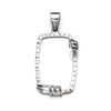 Rectangular Pendant with Rectangular Mounting and Bail in Sterling Silver 15x23mm