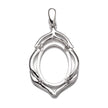 Pear Pendant with Oval Mounting and Bail in Sterling Silver 13x18mm