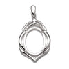 Pear Pendant with Oval Mounting and Bail in Sterling Silver 13x18mm