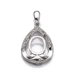 Pear Pendant with Oval Prong Mounting and Bail in Sterling Silver for 7x9mm stones