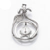 Pendant with Cubic Zirconia Inlays and Cup and Peg Mounting in Sterling Silver 9mm