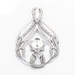 Pendant with Cubic Zirconia Inlays and Cup and Peg Mounting and Bail in Sterling Silver 7mm