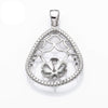 Pendant with Cubic Zirconia Inlays and Cup and Peg Mounting and Bail in Sterling Silver 8mm