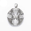 Pendant with Cubic Zirconia Inlays and Cup and Peg Mounting and Bail in Sterling Silver 10mm