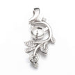 Pendant with Cubic Zirconia Inlays and Cup and Peg Mounting in Sterling Silver 7mm