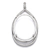 Pear Pendant with Cubic Zirconia Inlays and Oval Mounting and Bail in Sterling Silver