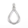 Pear Pendant with Cubic Zirconia Inlays with Pear Mounting and Bail in Sterling Silver 16x28mm