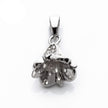 Floral Pendant with Cubic Zirconia Inlays and Peg Mounting and Bail in Sterling Silver 9mm