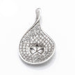 Pear Pendant with Cubic Zirconia Inlays and Cup and Peg Mounting in Sterling Silver 6mm